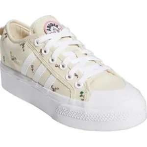 Adidas Originals Nizza Floral Platform Sneakers white, cream, floral size 8.5