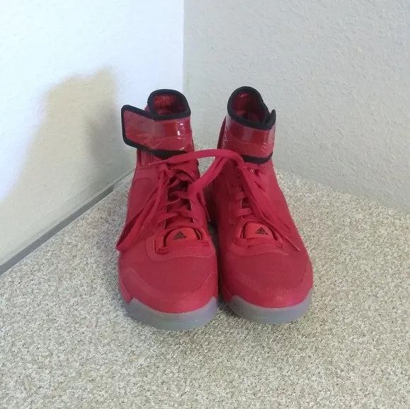 Adidas Red High Top Lace Up Sneakers