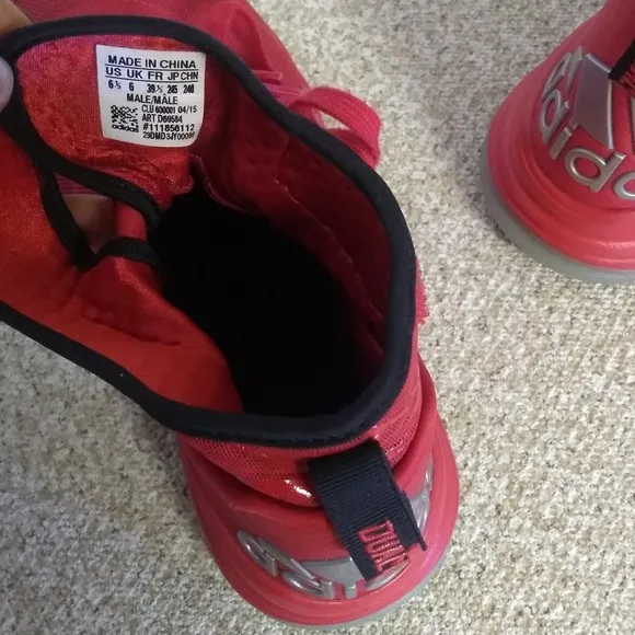 Adidas Red High Top Lace Up Sneakers