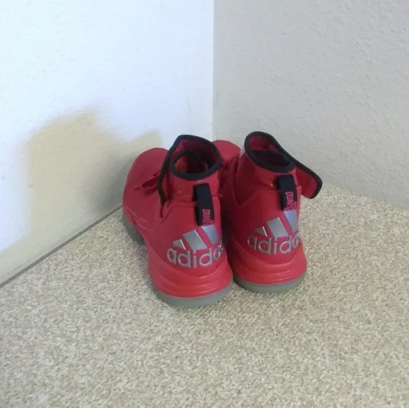 Adidas Red High Top Lace Up Sneakers