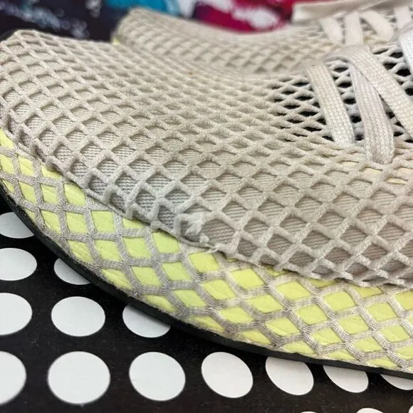 Adidas Size 8 Deerupt White Mesh Runner Shoes Athletic Running Sneakers