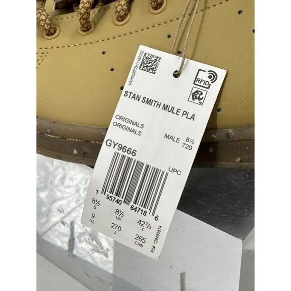 Adidas Stan Smith Plant And Grow GY9666 Mens Size 8.5Mules Golden Beige Slip-On