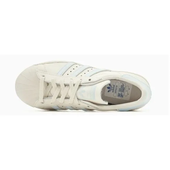 Adidas Superstar 82 Men’s Sz 9 Shoe White Blue Premium Leather Sneaker Trainer