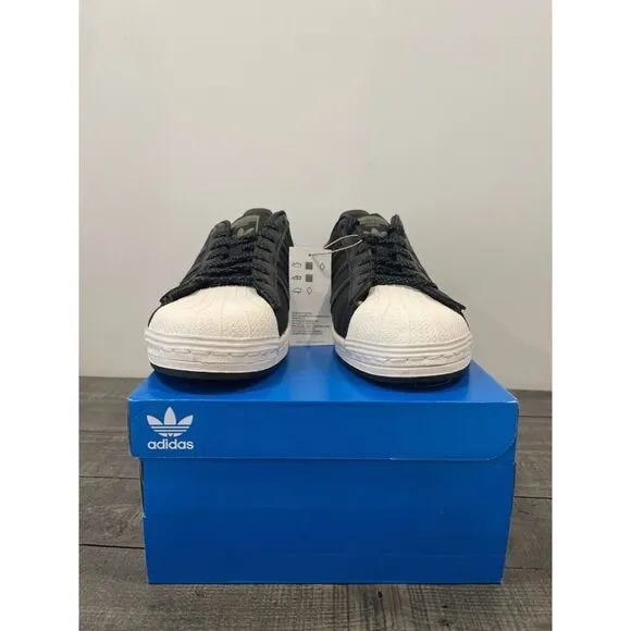 Adidas Superstar Men's Size 8 Casual Retro Shoe Black White Trainer Sneaker
