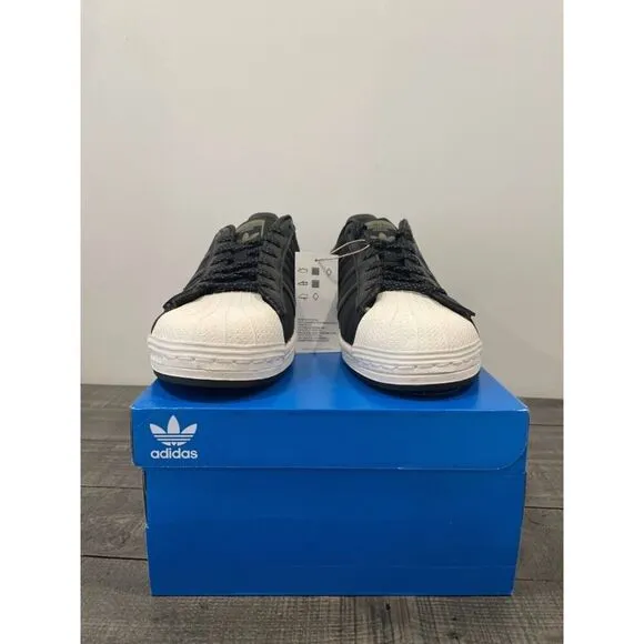 Adidas Superstar Men's Size 8 Casual Retro Shoe Black White Trainer Sneaker