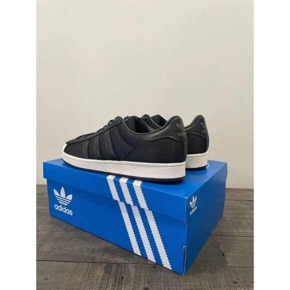 Adidas Superstar Men's Size 8 Casual Retro Shoe Black White Trainer Sneaker