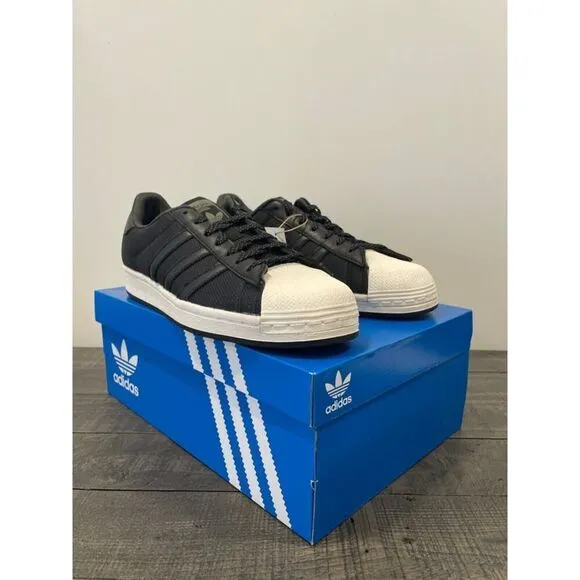 Adidas Superstar Men's Size 8 Casual Retro Shoe Black White Trainer Sneaker