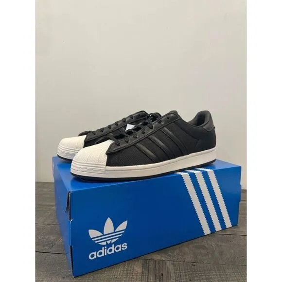 Adidas Superstar Men's Size 8 Casual Retro Shoe Black White Trainer Sneaker