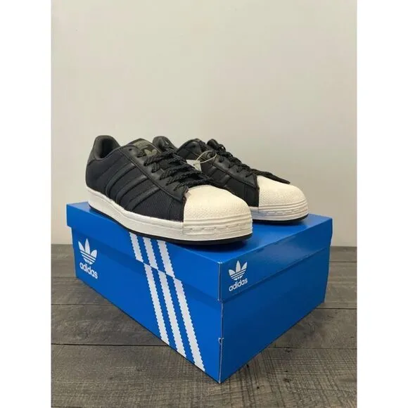Adidas Superstar Men's Size 8 Casual Retro Shoe Black White Trainer Sneaker