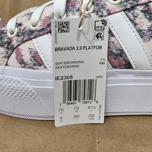 Adidas Womens Bravada 2.0 Platform Multicolor Abstract Casual Shoe Sneakers Sz 9
