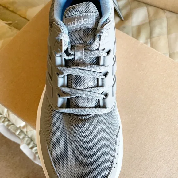 Adidas Womens Galaxy 4 Running Shoes Gray EE8034 Low Top Lace Up Mesh 10…