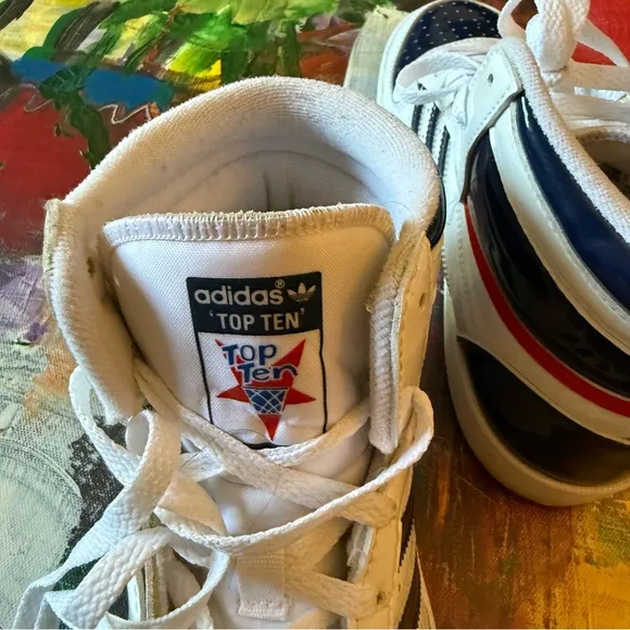 Adidas Women’s High-Top Sneakers - White and Blue