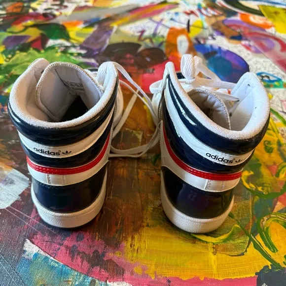 Adidas Women’s High-Top Sneakers - White and Blue