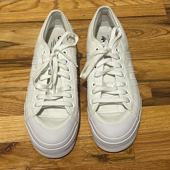Adidas Women’s Nizza Platform White Lace Up Sneakers (Size 11)