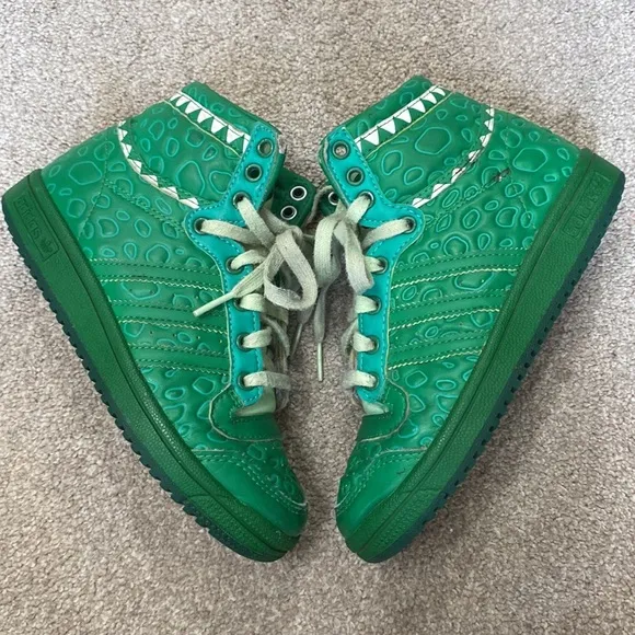 Adidas X Disney Pixar Toy Story Rex Green Dinosaur High Top Sneakers Size 1
