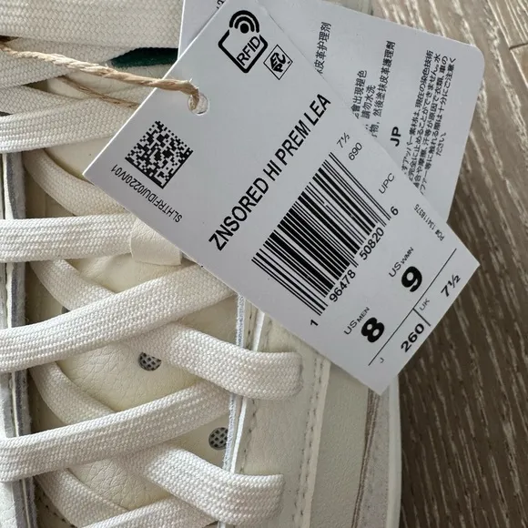 Adidas znsored High-Top Sneakers in White and Green