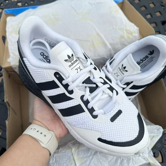 Adidas ZX 1K Boost White Black Men's Athletic Shoes FX6510