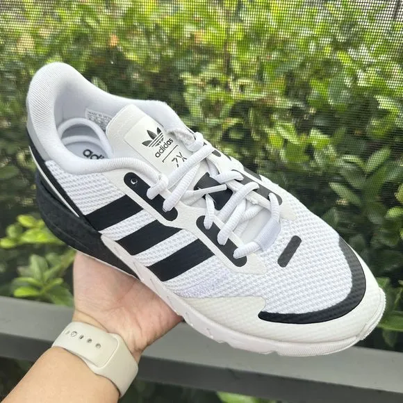 Adidas ZX 1K Boost White Black Men's Athletic Shoes FX6510
