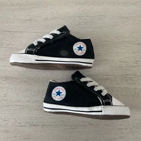 Adorable white and black Baby Converse Chuck Taylor All Star Cribster Sneakers