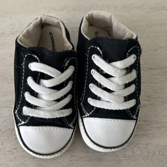 Adorable white and black Baby Converse Chuck Taylor All Star Cribster Sneakers