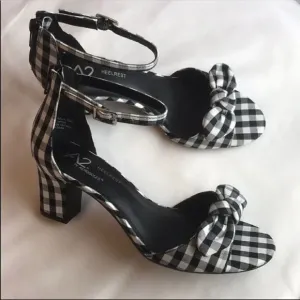 AEROSOLES BELLA BLACK AND WHITE SANDALS.  …