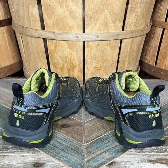 Ahnu Vented Mesh Synthetic Gray Green Vibram Trail Hiking Shoes Mens Size 7.5