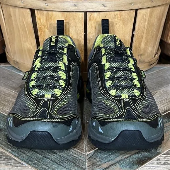 Ahnu Vented Mesh Synthetic Gray Green Vibram Trail Hiking Shoes Mens Size 7.5