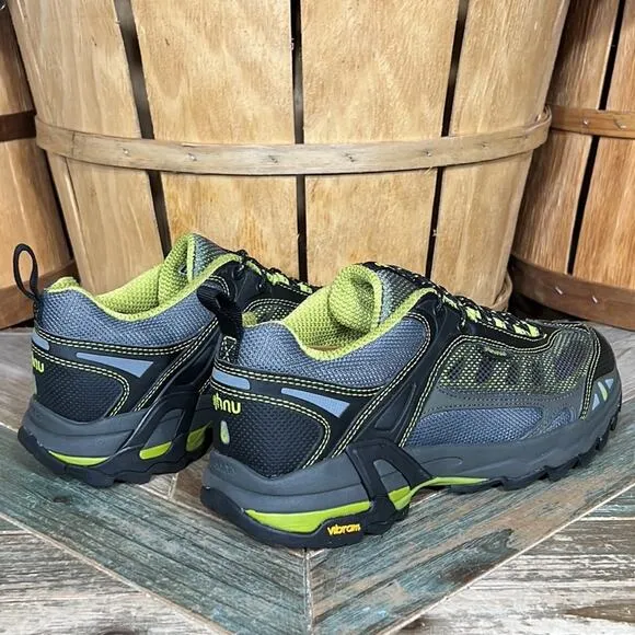 Ahnu Vented Mesh Synthetic Gray Green Vibram Trail Hiking Shoes Mens Size 7.5