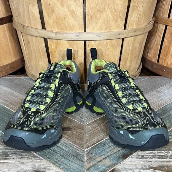 Ahnu Vented Mesh Synthetic Gray Green Vibram Trail Hiking Shoes Mens Size 7.5