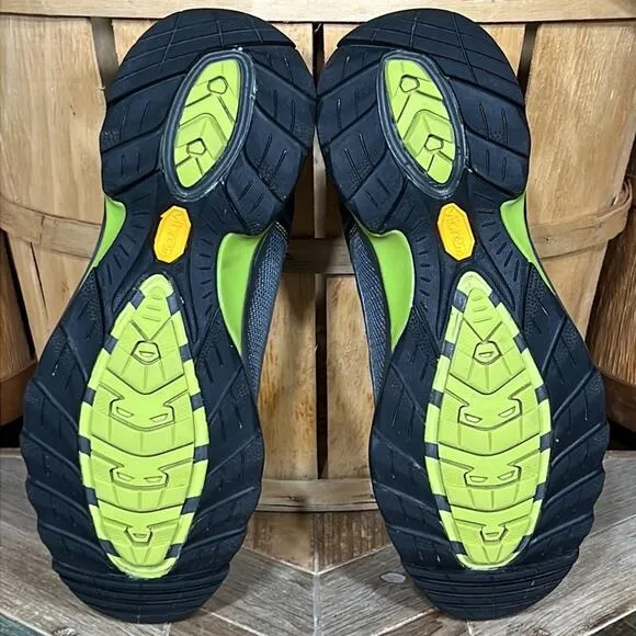 Ahnu Vented Mesh Synthetic Gray Green Vibram Trail Hiking Shoes Mens Size 7.5