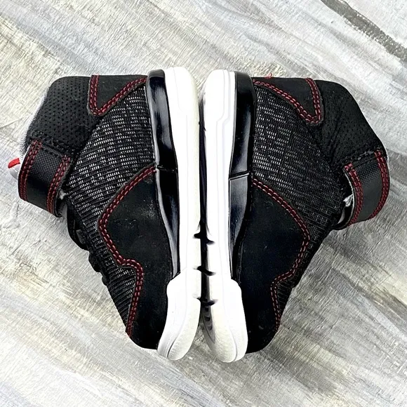 Air Jordan Baby Sneakers High Top Black Red Baby Jordan Basketball Shoe 3c