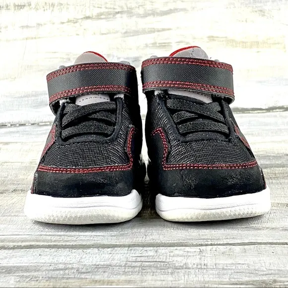 Air Jordan Baby Sneakers High Top Black Red Baby Jordan Basketball Shoe 3c