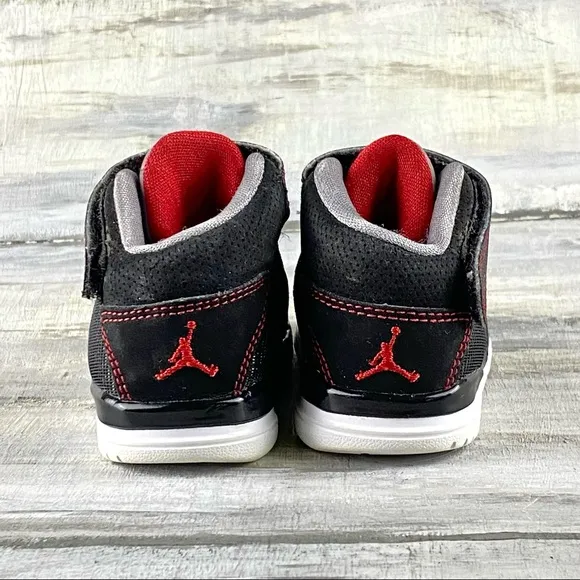 Air Jordan Baby Sneakers High Top Black Red Baby Jordan Basketball Shoe 3c