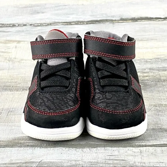 Air Jordan Baby Sneakers High Top Black Red Baby Jordan Basketball Shoe 3c