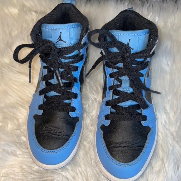 Air Jordan Blue and Black High-Top Sneakers