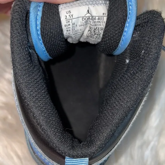 Air Jordan Blue and Black High-Top Sneakers