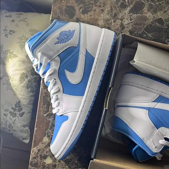 Air Jordan High Top Sneakers - Blue and White