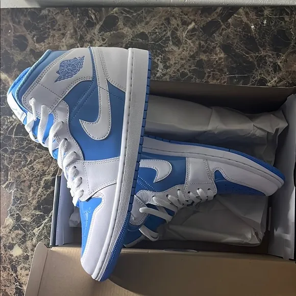Air Jordan High Top Sneakers - Blue and White
