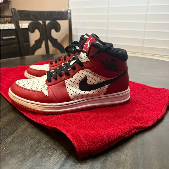 Air Jordan High-Top Sneakers Red and White
