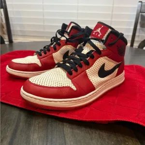 Air Jordan High-Top Sneakers Red and White