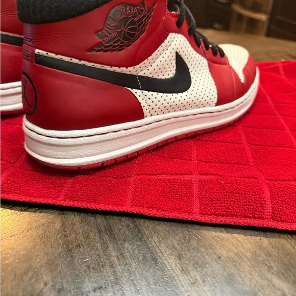 Air Jordan High-Top Sneakers Red and White