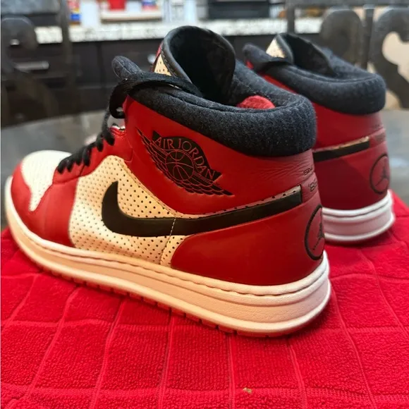 Air Jordan High-Top Sneakers Red and White