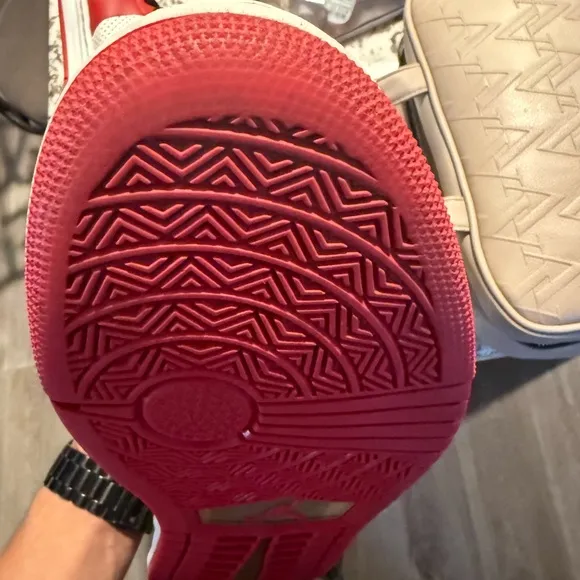 Air Jordan High-Top Sneakers Red and White