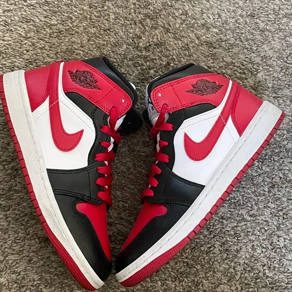 Air Jordan Red and Black High-Top Sneakers