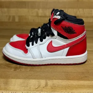 Air Jordan Red and White High-Top Sneakers