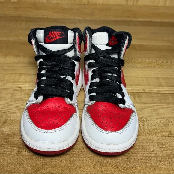 Air Jordan Red and White High-Top Sneakers