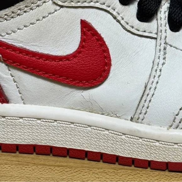 Air Jordan Red and White High-Top Sneakers