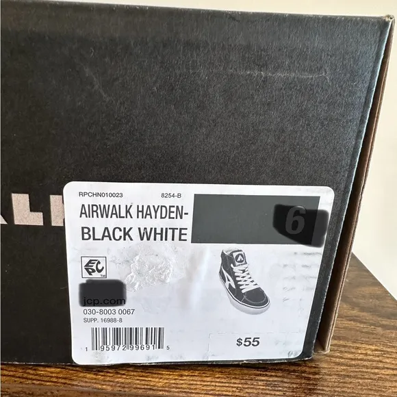 Airwalk Big Boys Hayden Black/White High Top Sneakers NWT Various Sizes