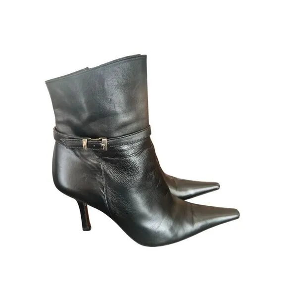 Albert Nipon black leather Boots Shoes Size 8.5