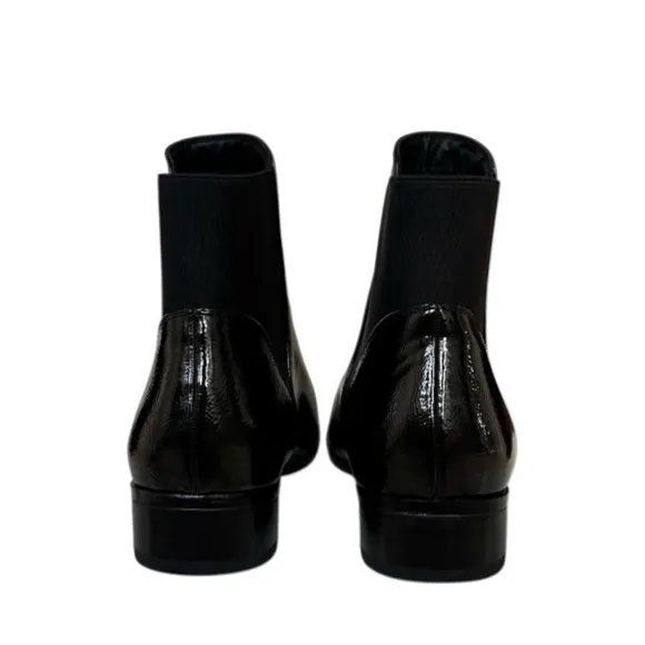 Aldo Black Patent Nydia Ankle Boots Size 10